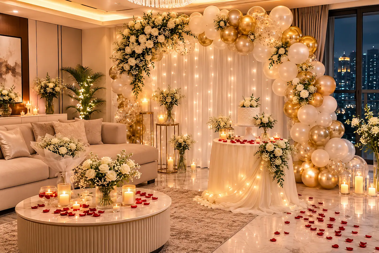 Luxury Anniversary Decoration at Home in Delhi