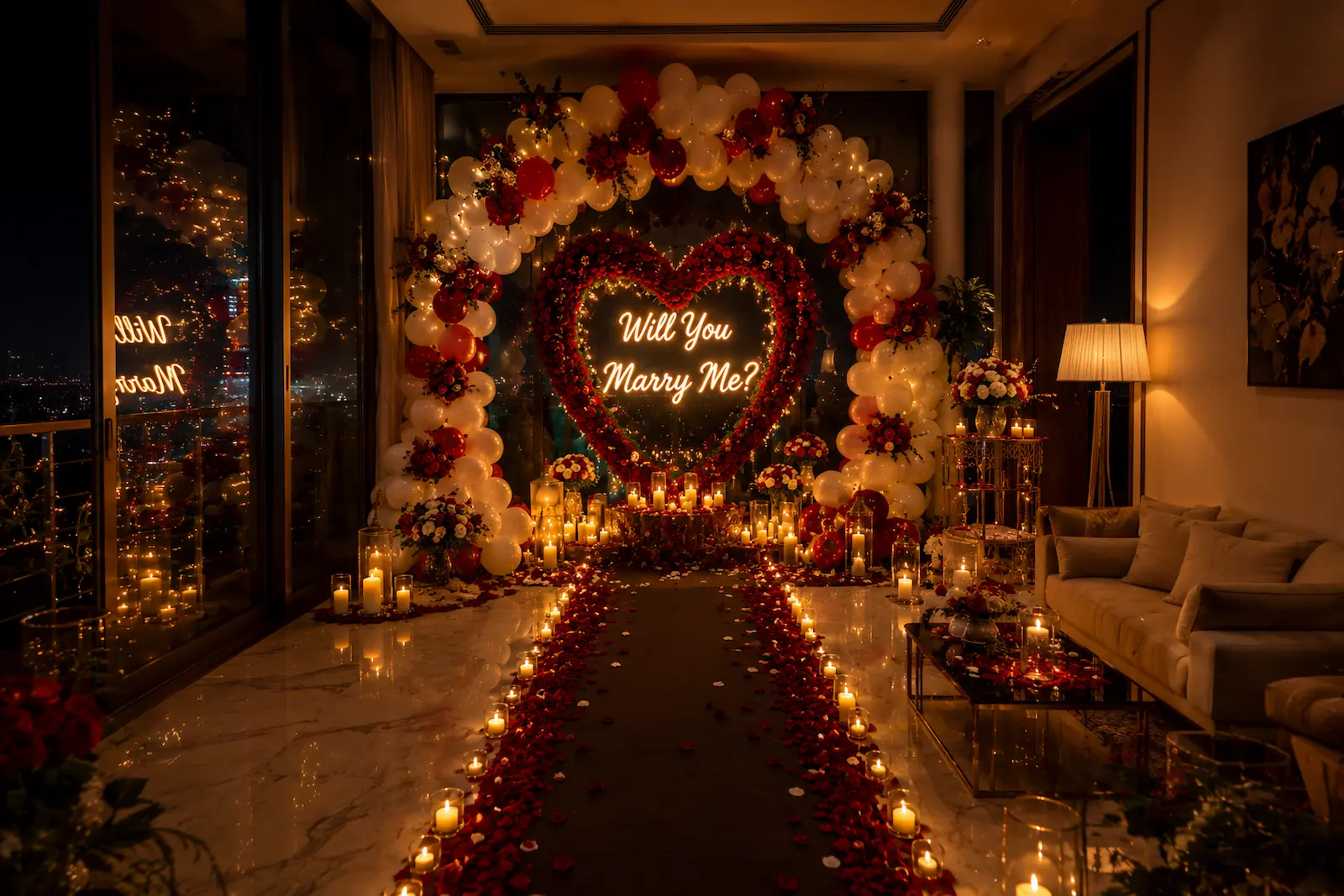 Romantic Home Proposal Decoration in Delhi
