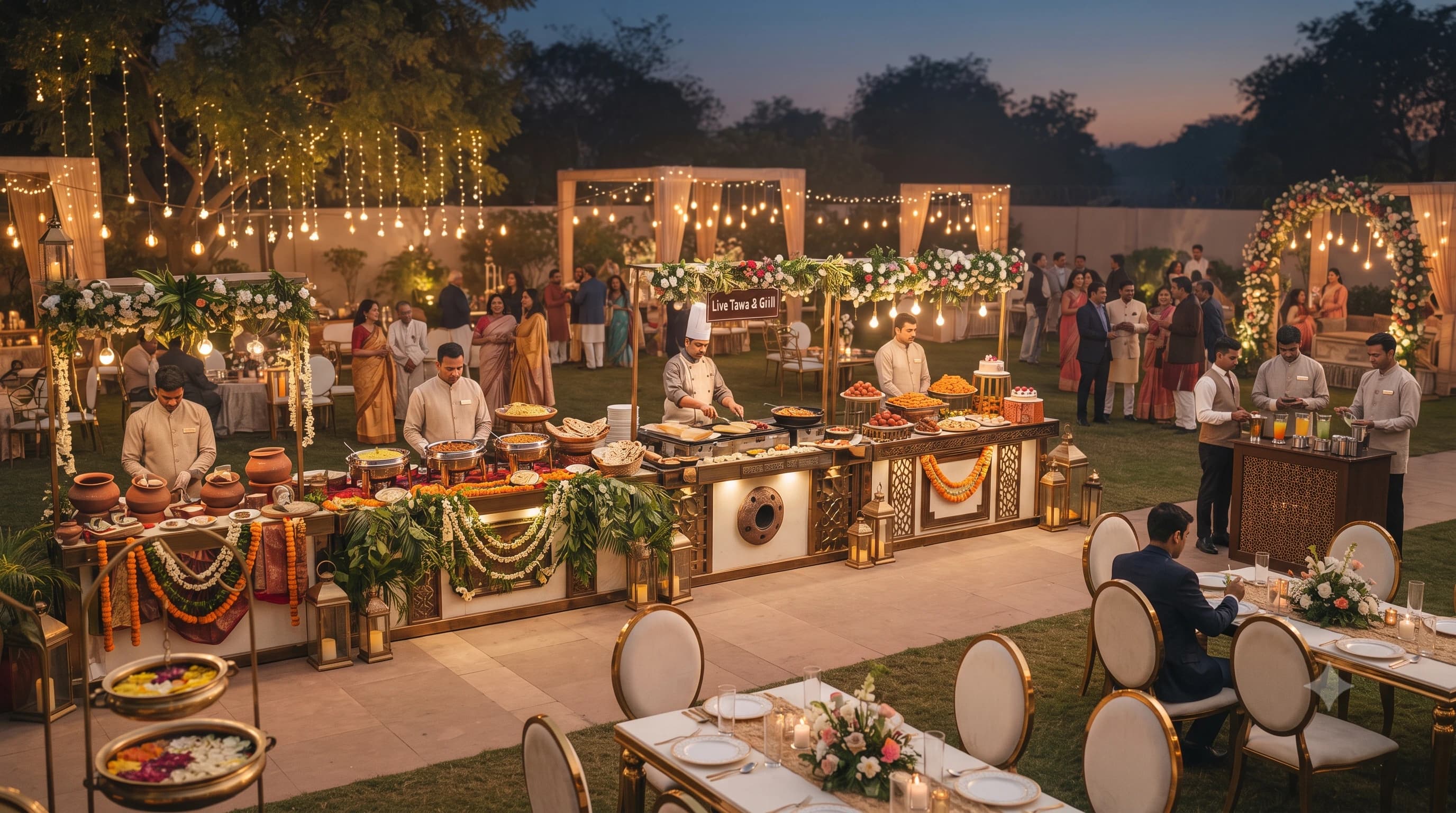 Wedding banquet catering buffet and guest hospitality management in Aligarh