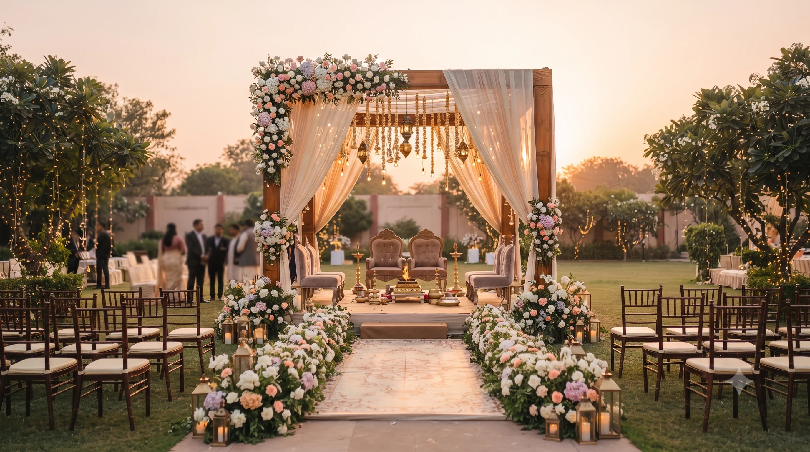 Floral mandap decoration and wedding stage styling in Aligarh