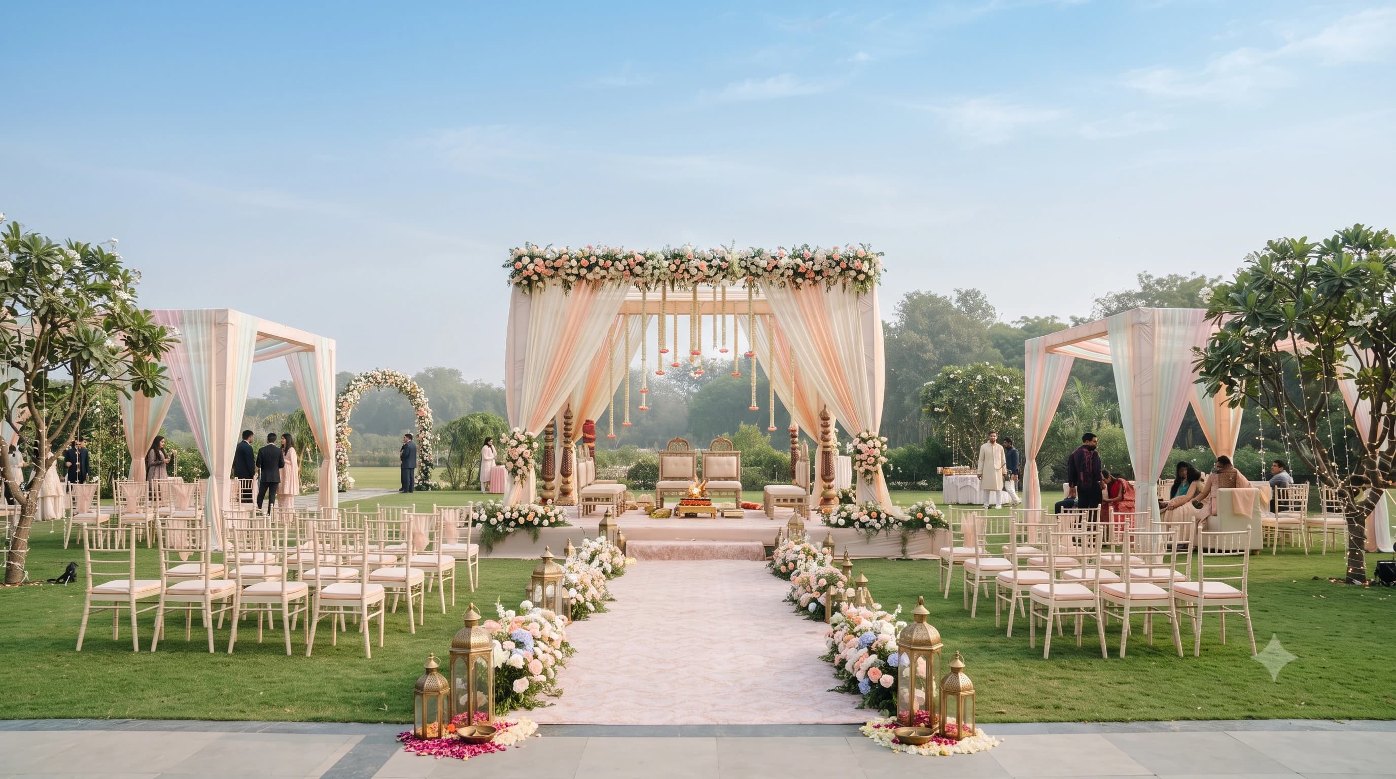 Wedding stage decoration and mandap coordination for Aligarh celebrations